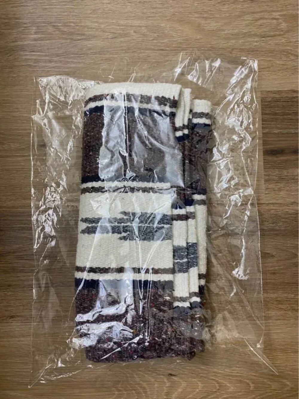 Navajo Style Woven Tapestry Rug | 27” x 29” | Multicolor Gray & White Southwest